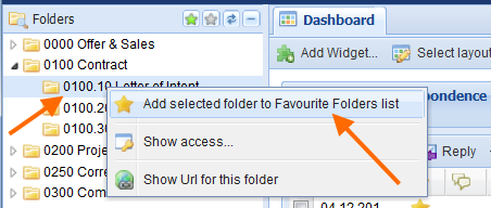 Add favourite folder