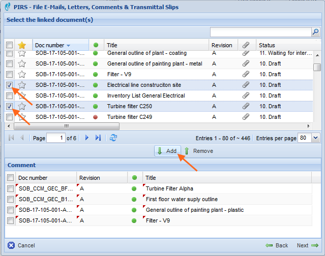 Comment file from mail