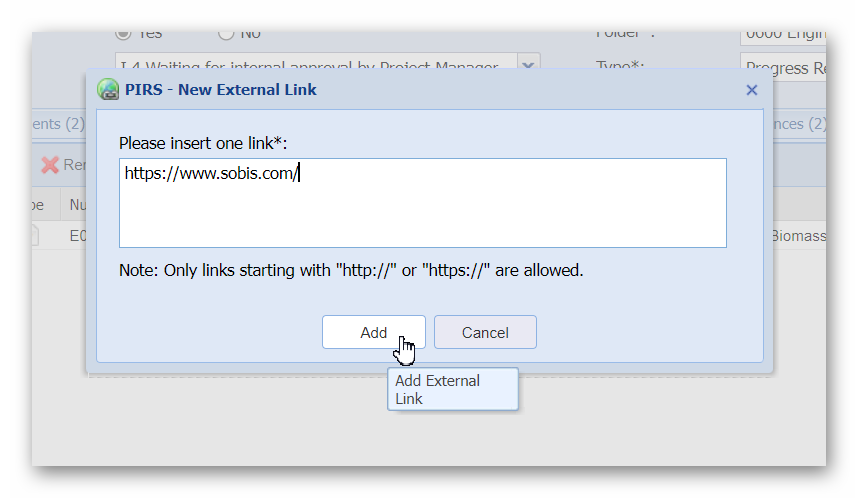 Add External Link