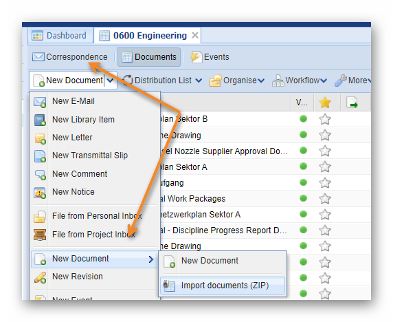 Import documents (ZIP)